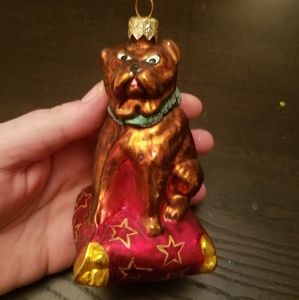 Christopher Radko Rare Retired Vintage Boxer Bulldog Christmas Ornament